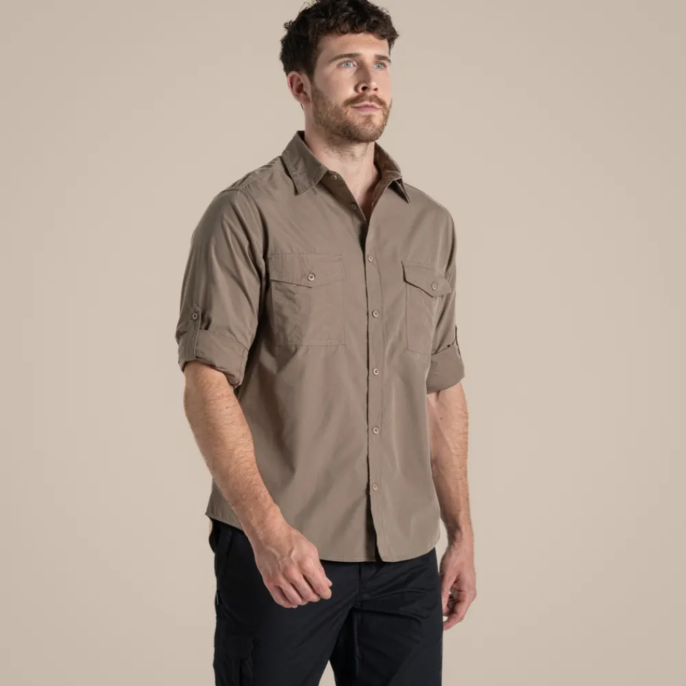 Outlet Expert Mens Kiwi Long Sleeved Shirt | Desert|Mediterranean