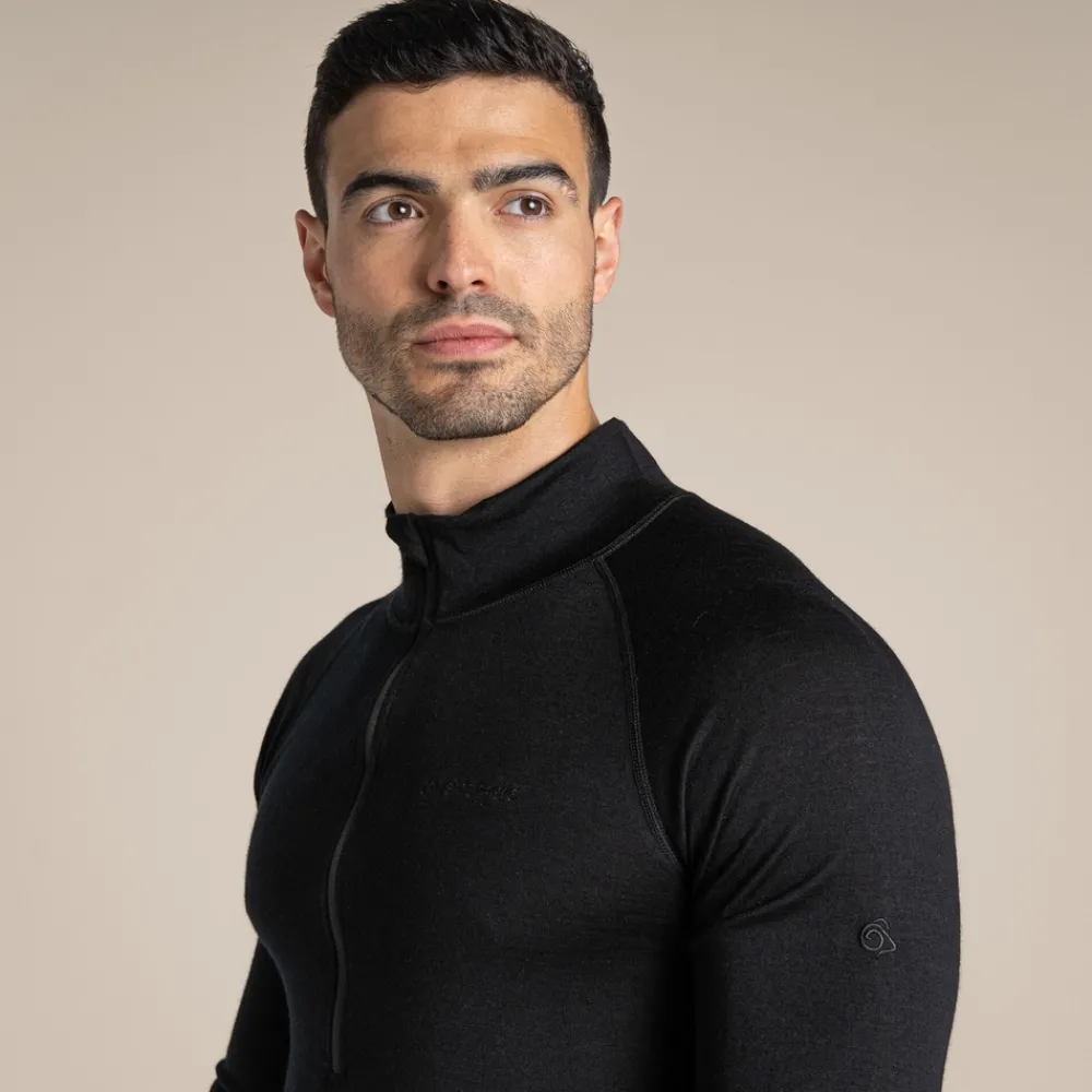 Clearance Expert Mens Merino Half Zip Long Sleeved Baselayer II | T-Shirts & Tops|Long Sleeve