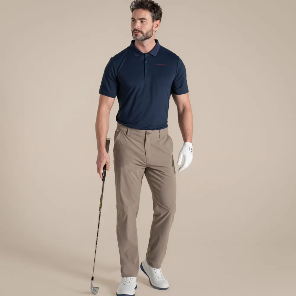 Clearance Men's NosiLife Bramshaw Golf Short Sleeved Polo Top | Desert|Jungle