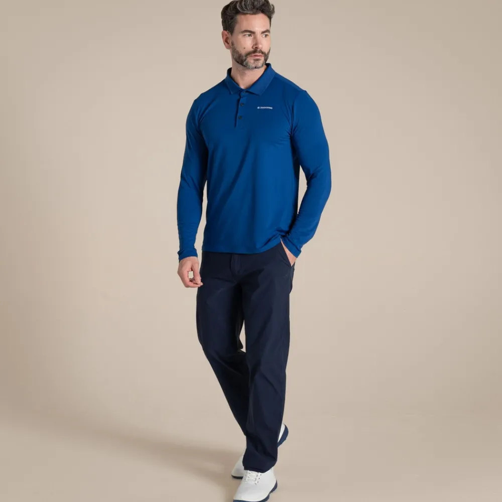 Hot Men's NosiLife Bramshaw Golf Long Sleeved Polo Top | Desert|Jungle