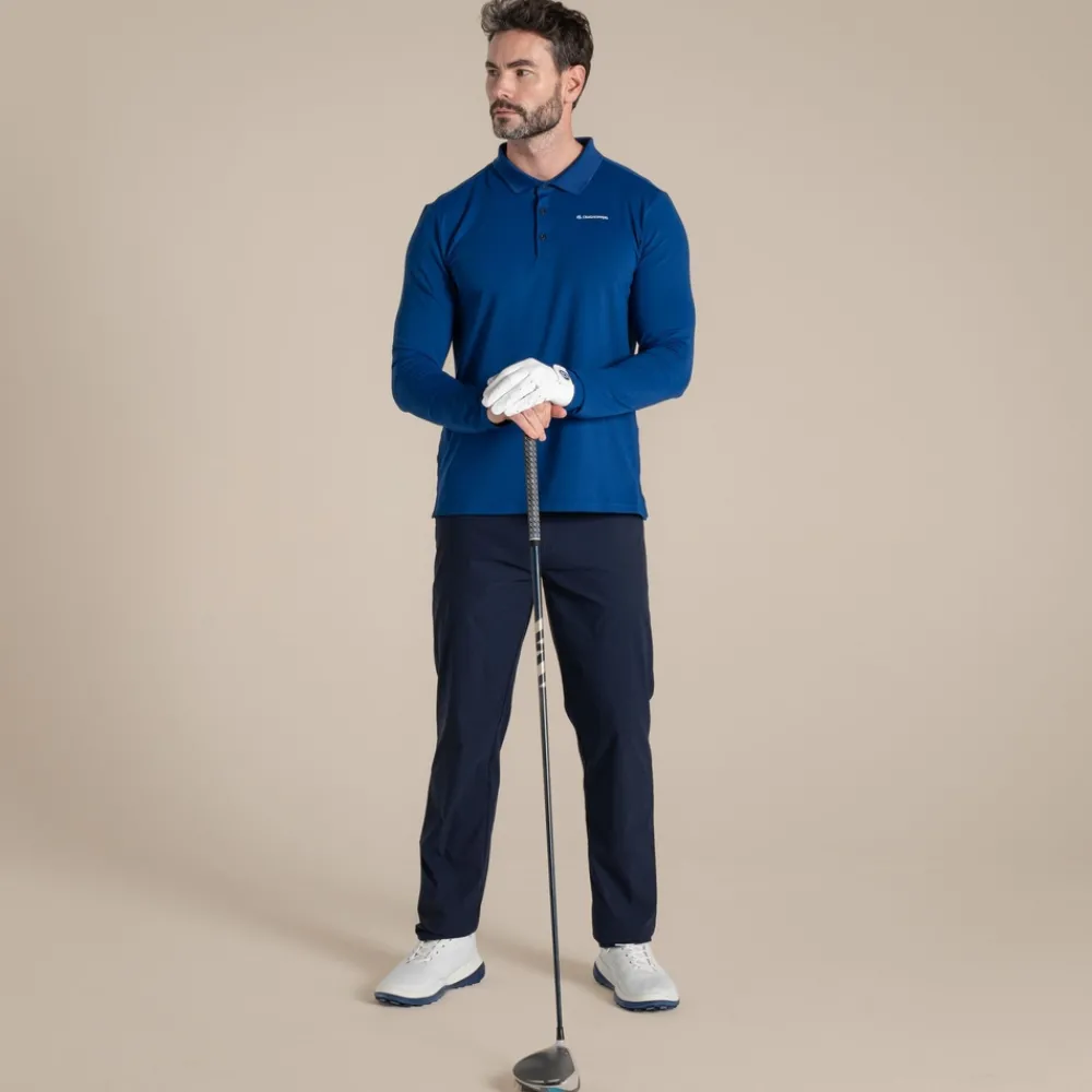 Hot Men's NosiLife Bramshaw Golf Long Sleeved Polo Top | Desert|Jungle