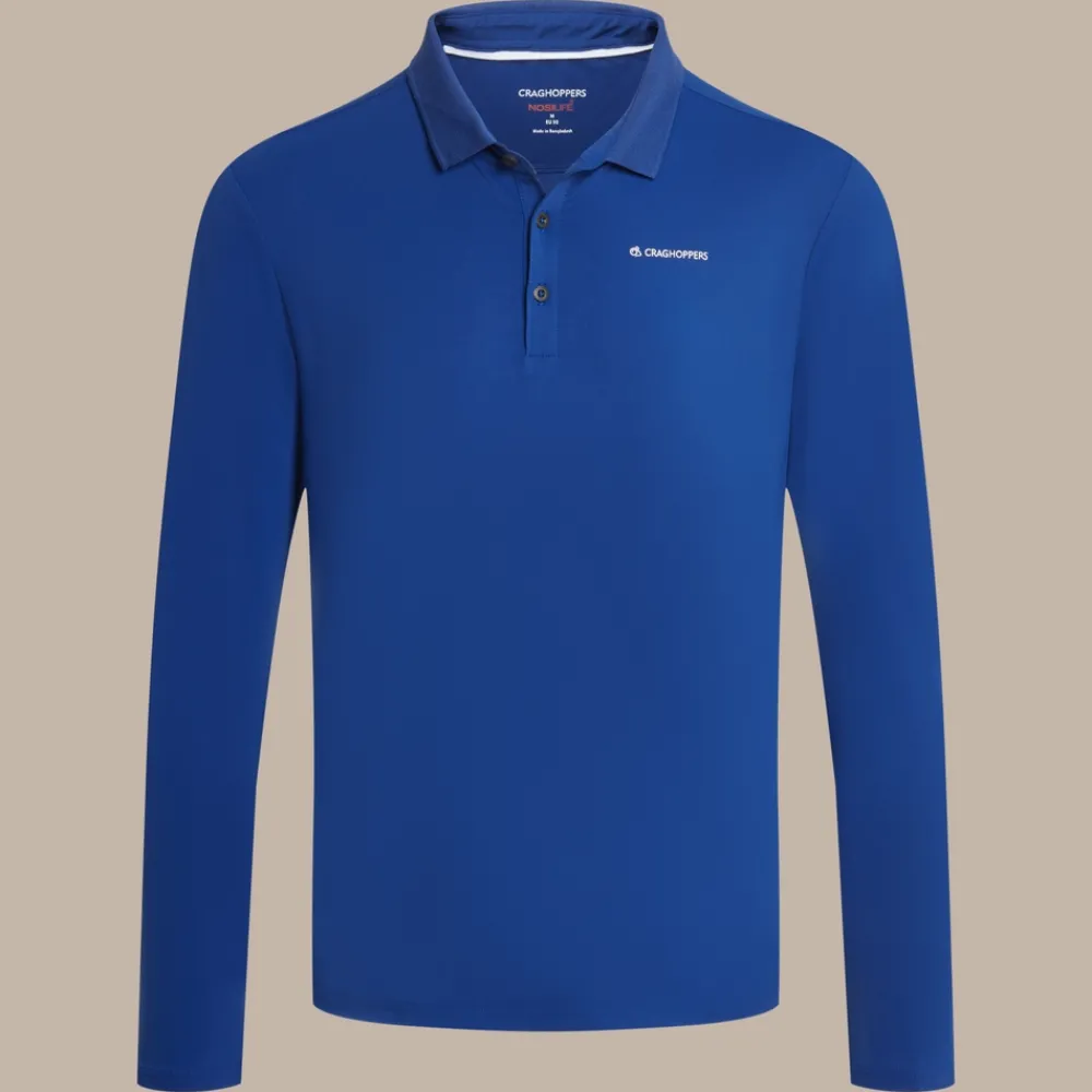 Hot Men's NosiLife Bramshaw Golf Long Sleeved Polo Top | Desert|Jungle