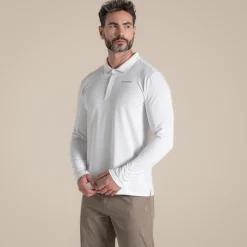 Best Men's NosiLife Bramshaw Golf Long Sleeved Polo Top | Desert|Jungle