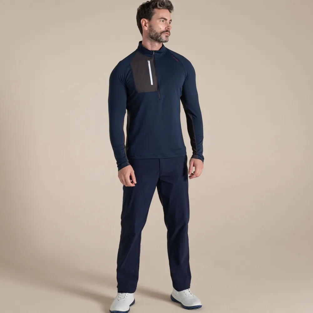 Clearance Men's NosiLife Goswick Golf Half Zip Top | Desert|Jungle
