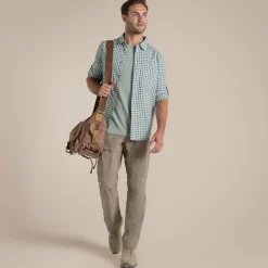 Discount Men's NosiLife Nuoro Check Long Sleeved Shirt | Desert|Jungle