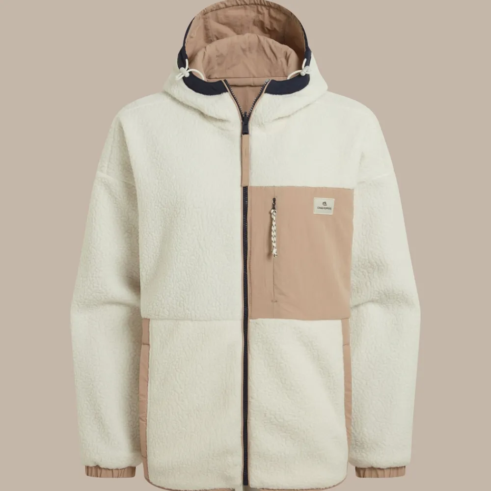 Hot Women's Longlands Reversible Hooded Jacket | Ecru / Warm Beige Women Fleece|Full Zip Fleece