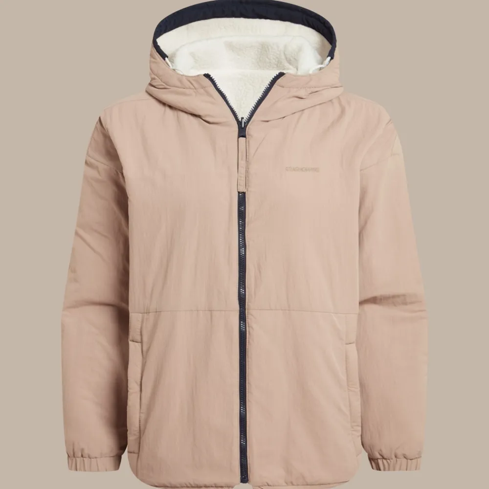 Hot Women's Longlands Reversible Hooded Jacket | Ecru / Warm Beige Women Fleece|Full Zip Fleece