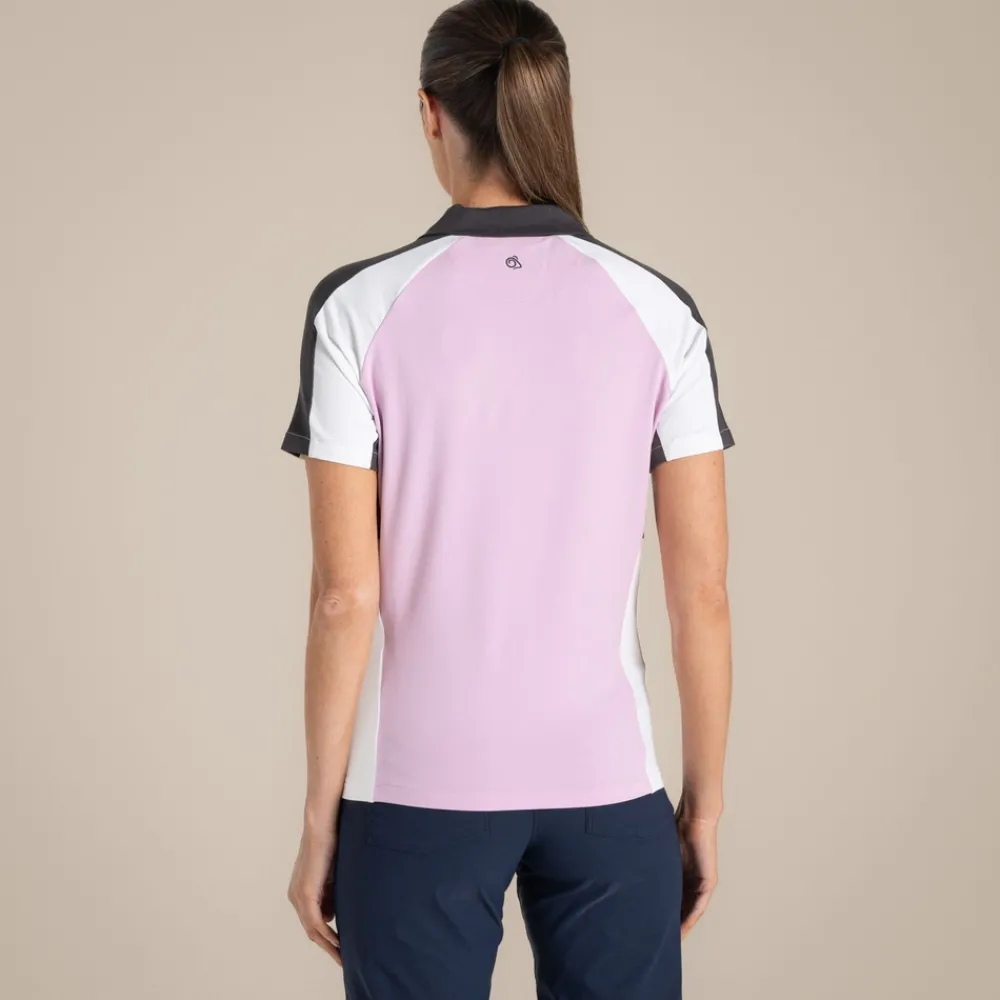 Clearance Women's NosiLife Hazelmere Golf Short Sleeved Polo Top | Women Desert|Jungle