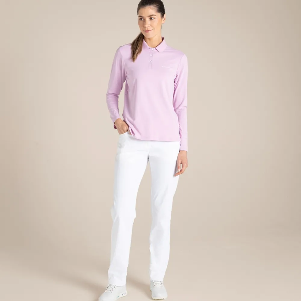Clearance Women's NosiLife Thornbury Golf Long Sleeved Polo Top | Women Desert|Jungle