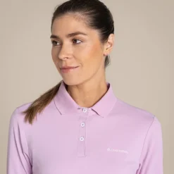Clearance Women's NosiLife Thornbury Golf Long Sleeved Polo Top | Women Desert|Jungle
