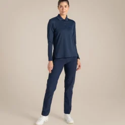 Clearance Women's NosiLife Thornbury Golf Long Sleeved Polo Top | Women Desert|Jungle