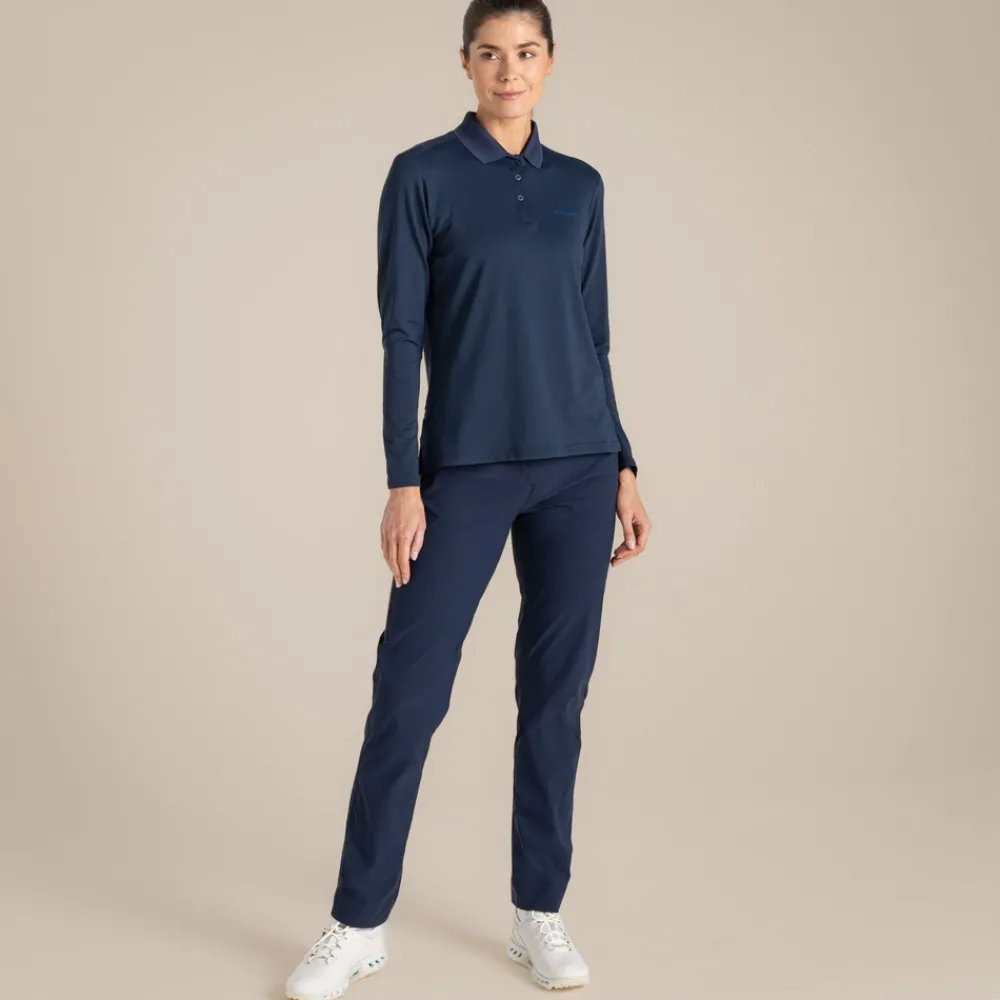 Clearance Women's NosiLife Thornbury Golf Long Sleeved Polo Top | Women Desert|Jungle